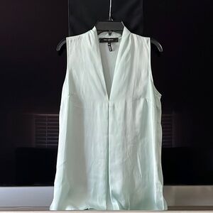 Robert Rodriguez Mint Green Sleeveless V-Neck Blouse
